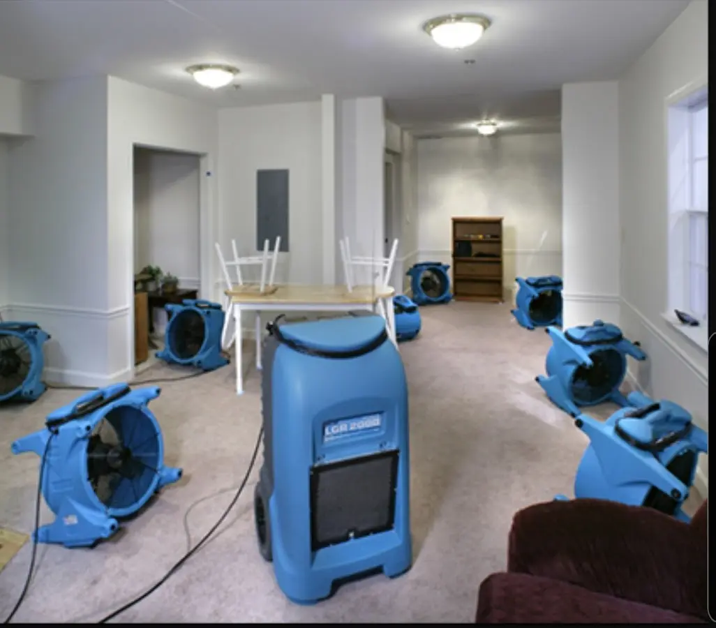 Air movers and dehumidifier setup for Water Extraction & Removal in Arden Hills
